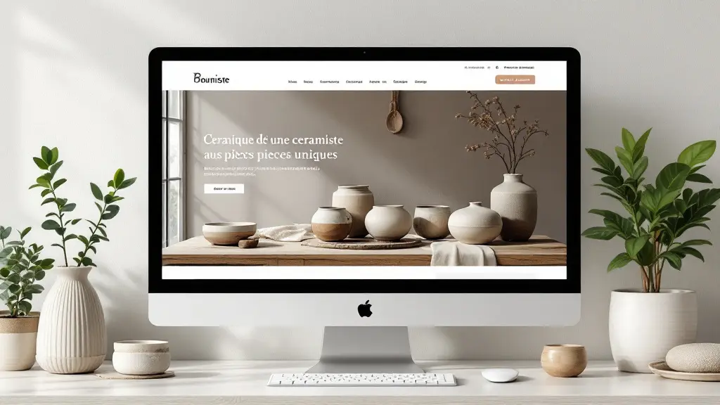 Boutique en ligne artisanale d'une céramiste aux pièces uniques