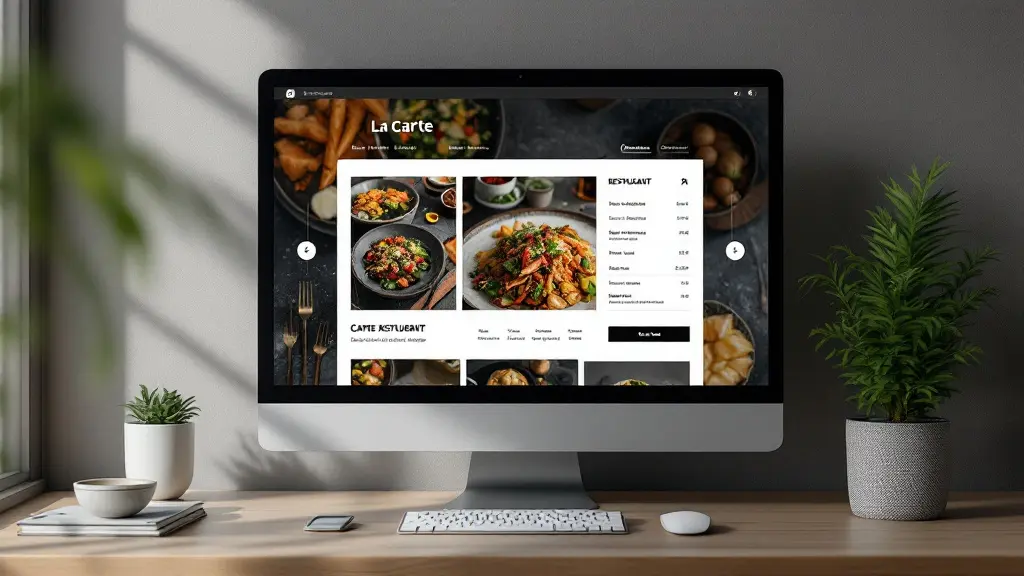 Site internet d'un restaurant présentant la carte et la réservation en ligne